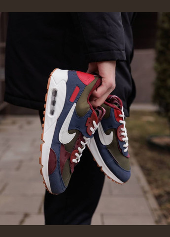 Комбіновані Осінні кросівки чоловічі nike No Brand Air Max 90 Future Blue Bordo ND