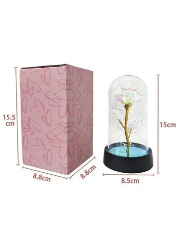 Декоративний 3D-нічник Троянда 15 см Pink Star Master (365721752)