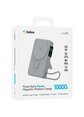 Power Bank Fluxen 10000 mAh 15W Magnetic Wireless Charge Qi2 (GP-PBW120) Gelius (372465094)