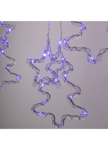 Гірлянда штора світлодіодна GarlandoPro зірка та ялинка 120LED 3х0,9 м 8 режимів Синій 1733070BL Garlando (366964073)