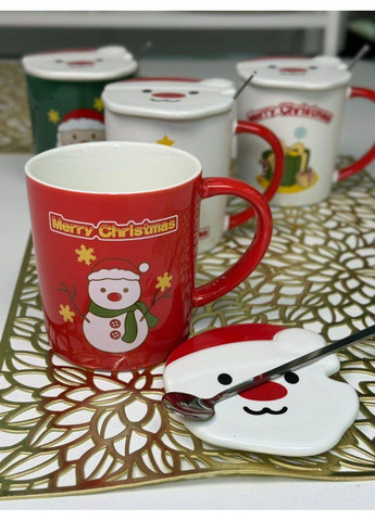 Кружка(кришка+ложечка)380мл "Зимова енергетика" кришечка у вигляді санти OSM (365549113)