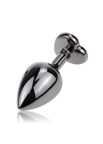 Анальна пробка металева Black Heart-Plug S 2,7 см з каменем медична сталь No Brand (303895291)