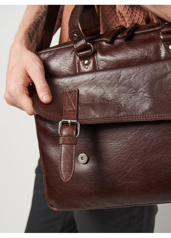 Сумка портфель через плечо для мужчин из натуральной кожи для документов А4 для ноутбука Коричневый 40590 Ashwood (361660274)