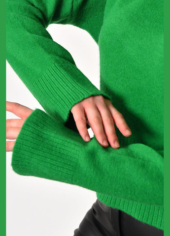 Зелений зимовий светр жіночий кашеміровий зеленого кольору пуловер Let's Shop