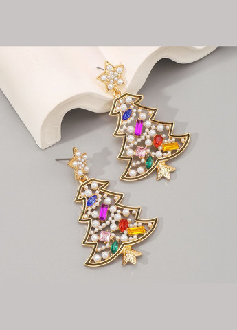 Новогодние длинные серьги елки гвозди(12-272) No Brand (314931157)