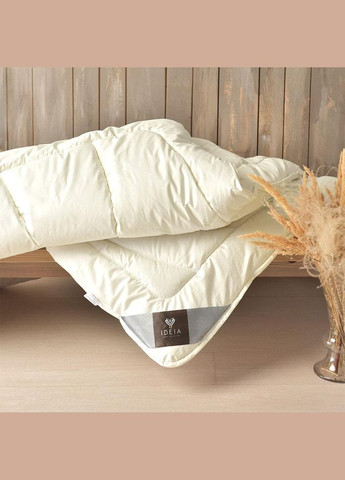 Ковдра зимова вовняна 175х210 см Wool Premium бавовна подвійна шерсть натуральна супер тепла IDEIA (334726589)