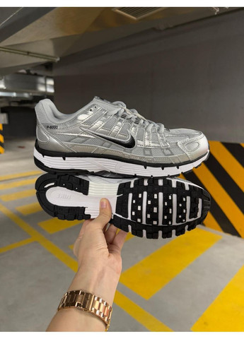 Серебристые демисезонные кроссовки nike silver/black No Brand P-6000