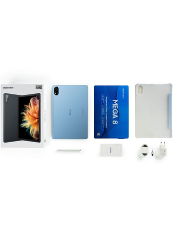 Планшет MEGA 8 13" FHD+ /12GB/256GB/ T620 /11000mAh/ 50+13Мп /LTE Чехол+ стилус Grey Blackview (362669147)