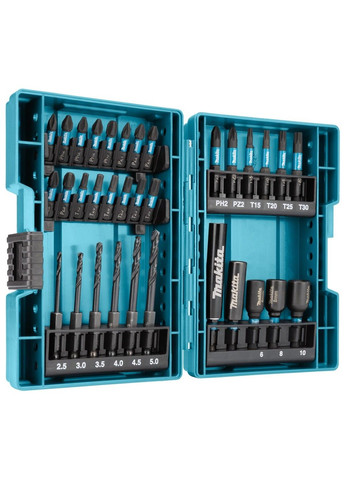 Набор бит и свёрл (33 предмета) Impact Black B-66896 Makita (322410476)