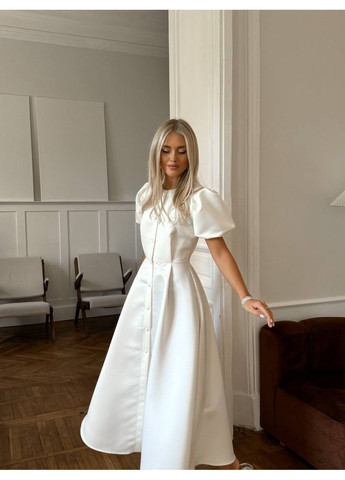 Білий святковий, повсякденний, вечірня, ділова, кежуал жіноча сукня елегантна а-силует Style Point однотонна