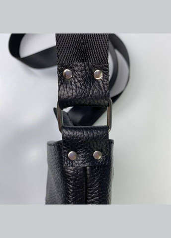 Чоловіча сумка через плече з натуральної шкіри містка планшетка, чорна No Brand (354721972)