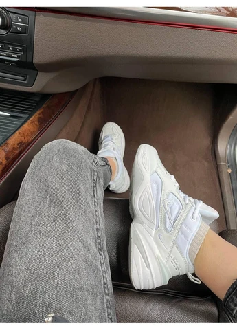 Білі літні кросівки nike m2k tekno white 1 найк м2к текно No Brand