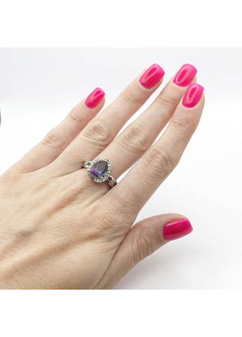 Кольцо серебряное с мистик топазом и кубическим цирконием 17 4,08 г No Brand (370142551)