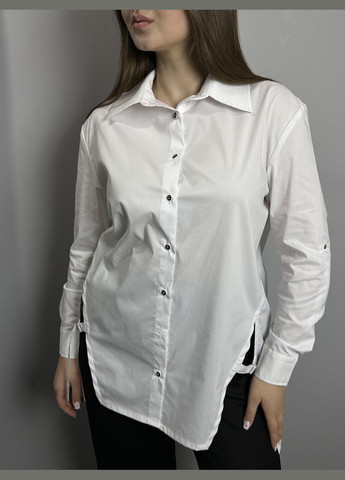 Біла сорочка жіноча біла подовжена mkjl306501 Modna KAZKA