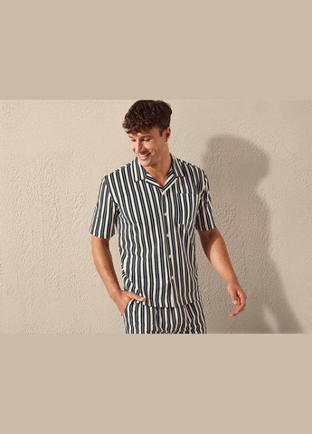 Сорочка з коротким рукавом для чоловіка LIDL 461715 чорно-білий Livergy (341277444)