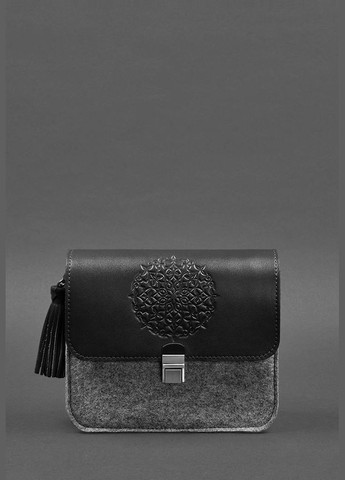 Фетрова жіноча бохо-сумка Лілу з шкіряними чорними вставками (A-026364) BlankNote кросс-боди (327874235)