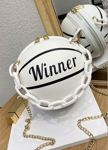 Женская круглая сумка WINNER мяч на цепочке белая No Brand (290665293)