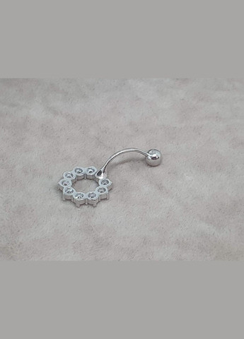 Срібна сережка для пірсингу пупка. 6028 Ірій (330033722)