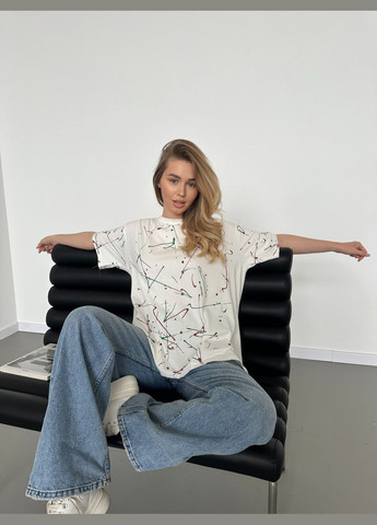 Женская футболка с надписью белого цвета 30821 Fashion - (331109476)