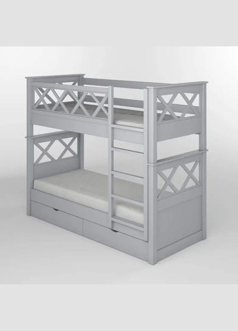 Двухъярусная детская кровать Мальта (RAL 7040) 80х190 см с ящиками (MBG-2297) Mebigrand (368279532)