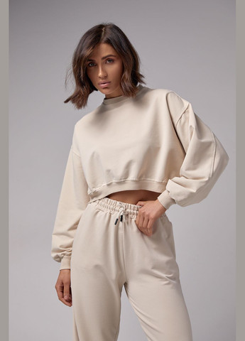 Жіночий спортивний костюм з укороченим світшотом та джогерами Liton (296909091)