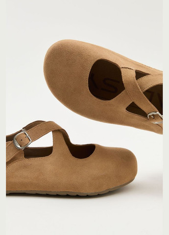 Жіночі балетки 200182 ALLSY | руді натуральна замша (338378617)