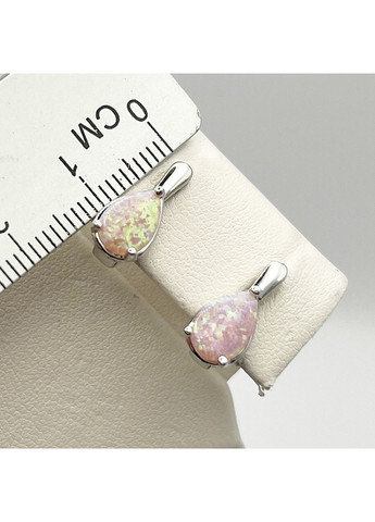 Серьги серебряные с розовым опалом 3,56 г No Brand (369737209)