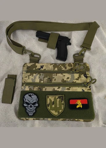 Сумка-кобура піксель камуфляж, тактична чоловіча наплічна сумка з тканини кордури AOR -1 No Brand (381547103)