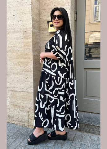 Черное свободное платье Fashion