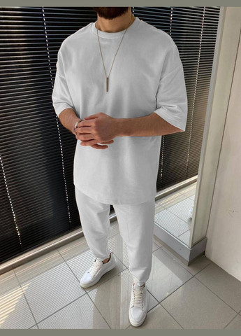 Белый демисезонный остюм оверсайз турецкая тринитка петля премиум качества No Brand