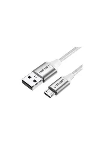 Дата кабель USB 2.0 AM to Micro 5P 2.0m US290 3A 18W Nickel Plating White (60153) Ugreen (392743788)