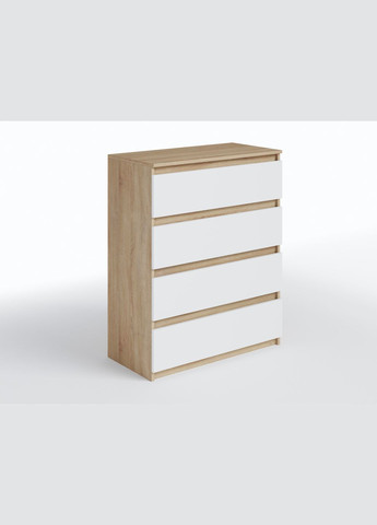 Комод з 4 шухлядами та прихованими ручками Т-215 Дуб Сонома/Білий MORELI (335423273)