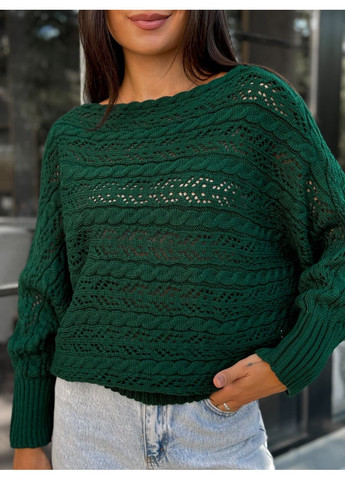 Темно-зеленый демисезонный джемпер, цвет темно-зеленый No Brand