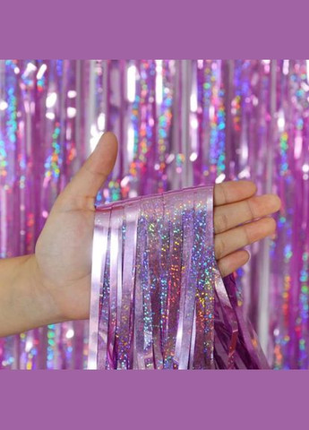 Шторка для фотозоны дождик с голограммой 3 м на 1 м розовый Jannet Дощик (316580355)