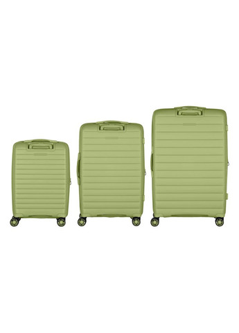 Набір валіз, Aero, поліпропілен, (L+M+S), TSA, 4 колеса, EXP, оливково-зелений 2E (365069111)