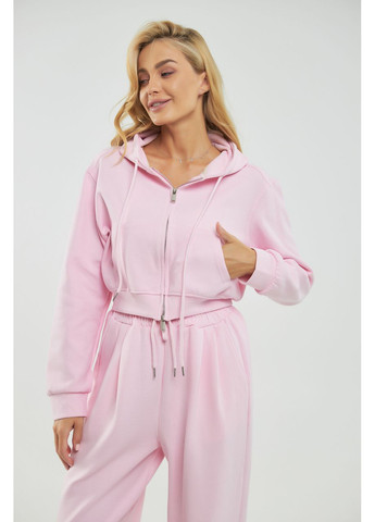 Однотонний спортивний костюм із худобою з капюшоном та прямими брюками - світло-сірий колір Lurex (361056803)