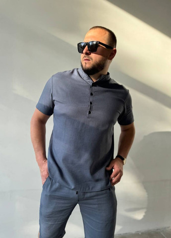 Льняний комплект, сорочка та шорти MonsterBrand (295402475)