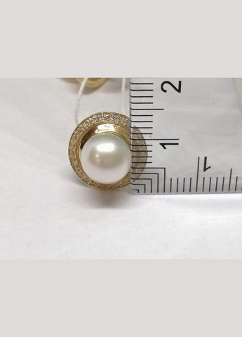 Золоті сережки-пуссети з перлами і фіанітами. 3533567 Гаразд (290891149)