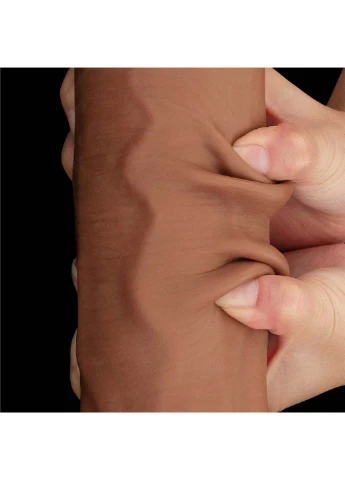 Фаллоимитатор King Sized Sliding Skin Dual Layer Dong Brown 14.0 Lovetoy (305664481)