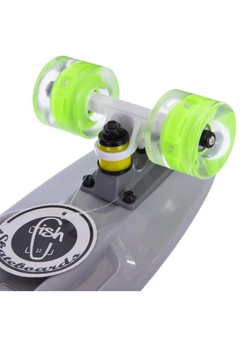 Скейтборд пластиковый LED WHEELS FISH 22in с светящимися колесами ( салат) (SK-405-12) Penny (361434153)