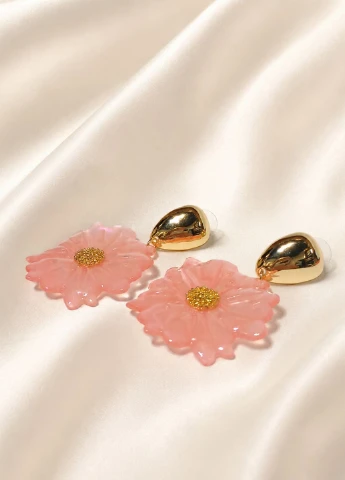 Серьги di classe квіти Fiore di Perla Rosa перламутрові (398958254)