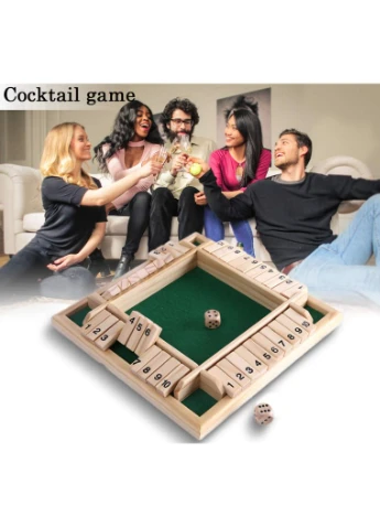 Shut The Box – сімейна гра з дерев’яними кубиками, 4-сторонні великі кубики, 8 кубиків, навчальна гра для дітей та дорослих Generic (383526815)