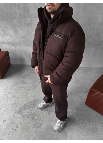 Кофейный зимний Пуховик No Brand