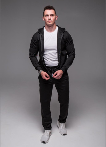 Чоловічий спортивний костюм чорний з капюшоном "Elbow" No Brand (342718251)