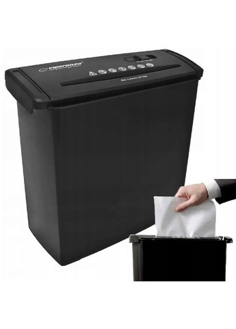 Шредер знищувач подрібнювач паперу документів з кошиком для дому офісу на 10 л 31х15х27 см (476355-Prob) Чорний Unbranded (279518089)