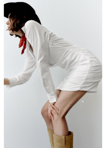 Білий коротка біла сукня-сорочка Zara