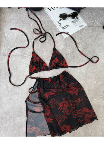 Черный купальник тройка Україна