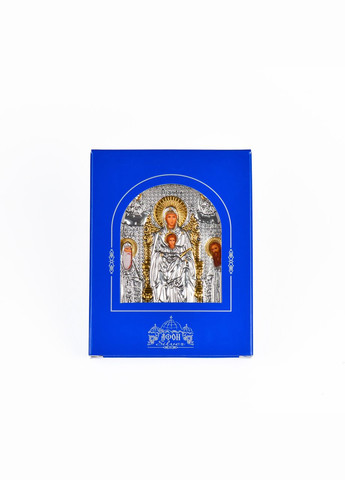 Печерська Ікона Божої Матері 8,5х10,5см аркової форми на пластиковому кіоті Silver Axion (265446356)
