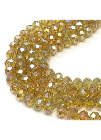 Намистини кришталеві рондель 8х6мм, нитка-65 од, горіховий прозорий з покриттям АВ Plus-plus (352751225)