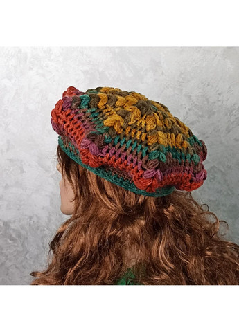 Берет жіночий ручної роботи "Тропико" ексклюзивний дизайн від, 50-58 см PRIGRIZ (369165113)